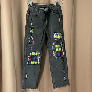 Delia’s Patchwork Grey Jeans NWOT XL